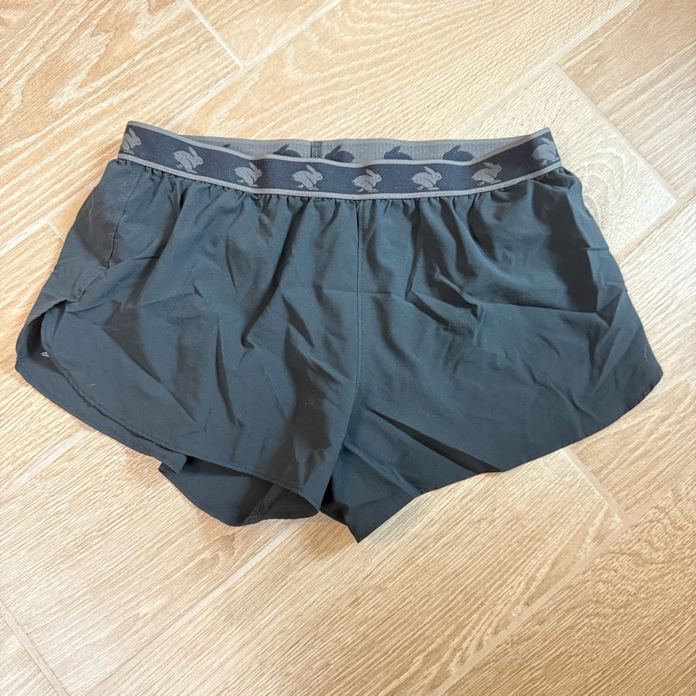 Rabbit Women's Black 2” Split Shorts Lined with Zipper pocket